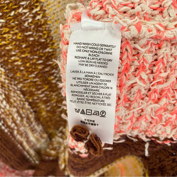 Anthropologie Pilcro Striped Knit Sweater Poncho Top Boho Womens Size Small NWT - Picture 12 of 12